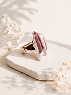 18K Gold Plated Mauve Floral Anti-Tarnish Waterproof Ring