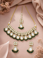 Aanura Polki Kundan Bridal Choker Set with Earrings