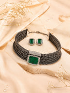 Aanura Emerald Choker Necklace Set