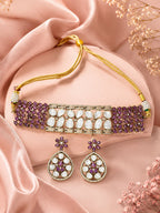 Aanura Emerald Green Kundan Choker Necklace Set