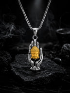 18K Gold & Silver Rhodium-Plated Buddha Waterproof Stainless Steel Chain