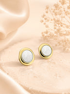 Aanura Dual Tone Round Stud Earrings