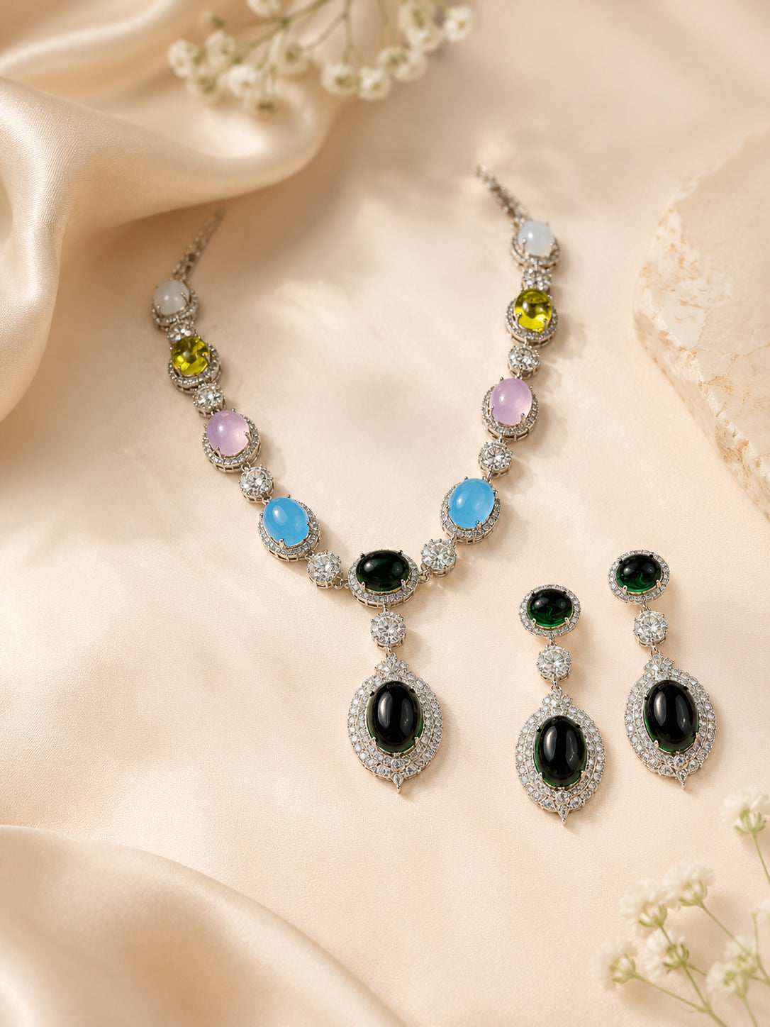 Aanura Multi-Colored Gemstone Necklace Set