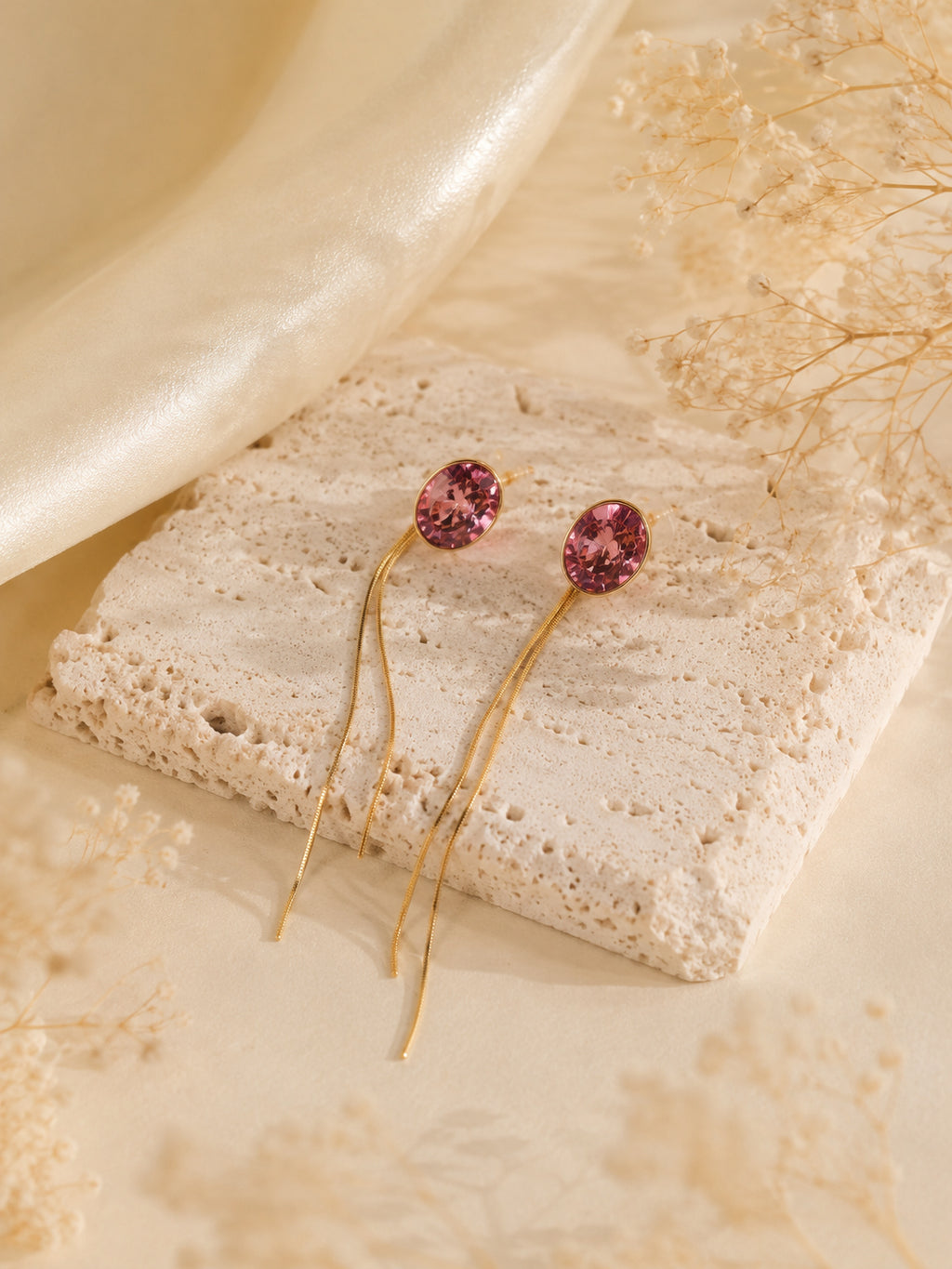 Aanura Gold Plated Drop Earrings with Crystal