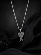 Rhodium Plated Angel Wings Anti-Tarnish Waterproof Chain