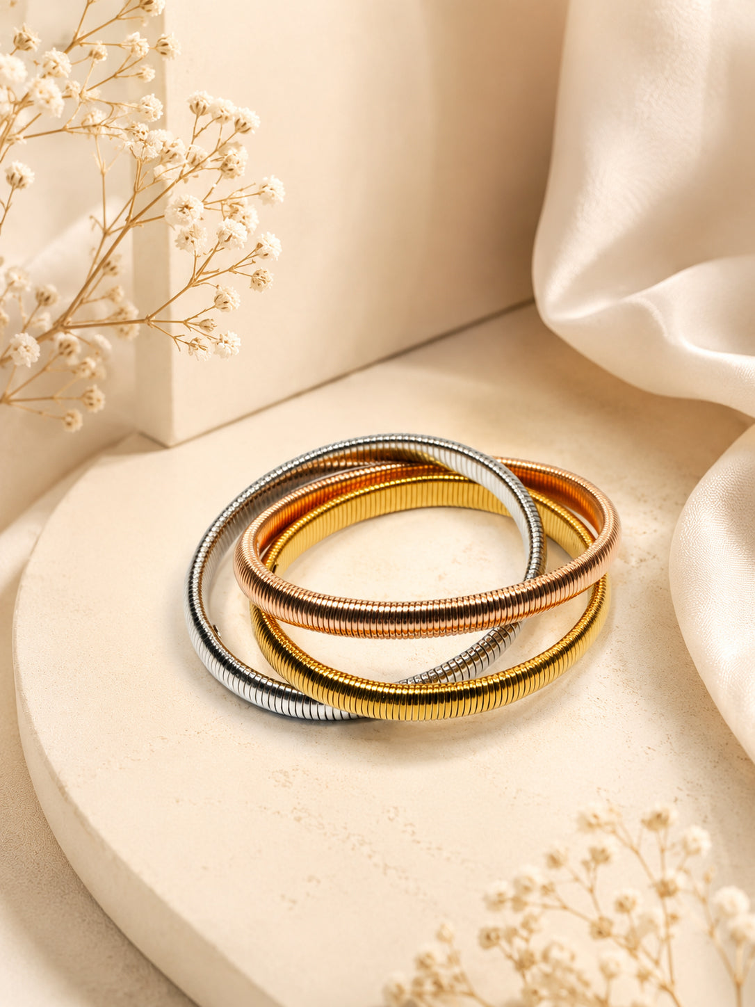 Aanura Triple Coil Statement Bracelet
