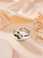 18K Gold Plated Heart Crystal Anti-Tarnish Waterproof Ring