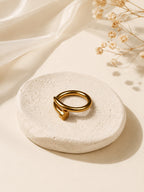18K Gold Plated Nail Style Anti-Tarnish Waterproof Ring