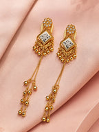 Aanura Gold Plated Royal Drop Jhumka Earrings