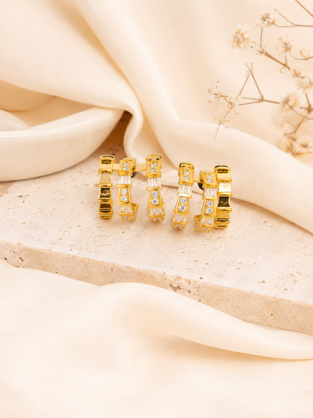 Aanura Luxe Geo Spark Hoop Earrings