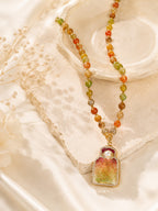 Aanura Gold Beaded Pendant Necklace