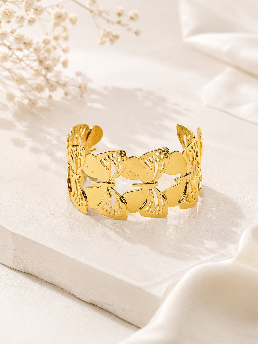 Aanura Golden Butterfly Cuff Bracelet