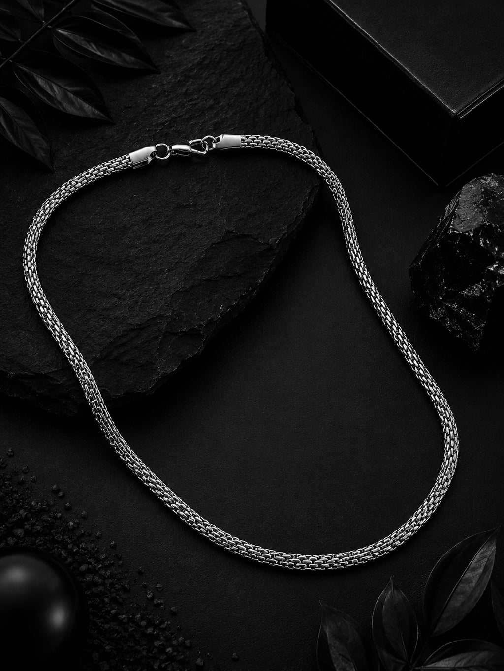 Rhodium Plating Anti Tarnish Waterproof Mesh Chain