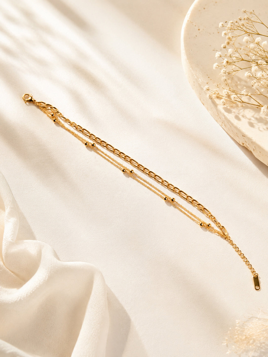 Aanura Layered Chain Gold Plated Bracelet