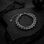 Rhodium Plated Rope Chain & Multi-Link Bracelet Combo for Men