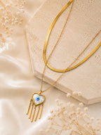 Aanura Evil Eye Heart Layered Pendant Necklace