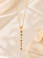 18K Gold Plated Rainbow Star Drop Necklace