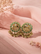 Aanura Gold-Plated Green Enamel Floral Rings