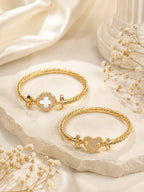 Aanura Luxe Clover Lock Statement Bracelet