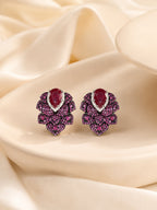 Aanura Emerald Green Leaf Stud Earrings