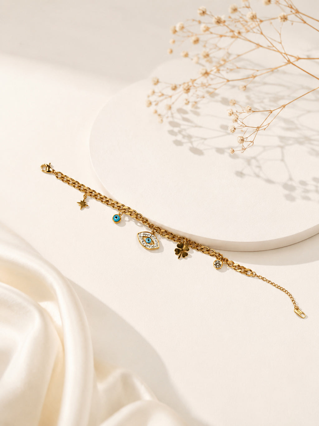 Aanura Evil Eye Charm Adjustable Chain Bracelet