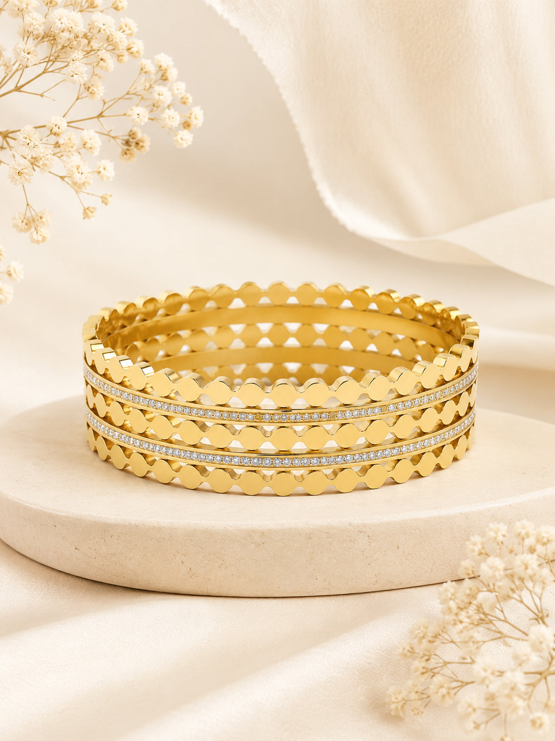 Aanura Gold Crystal Dot Bracelet