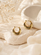 Aanura Gold Plated Swirl Hoop Earrings