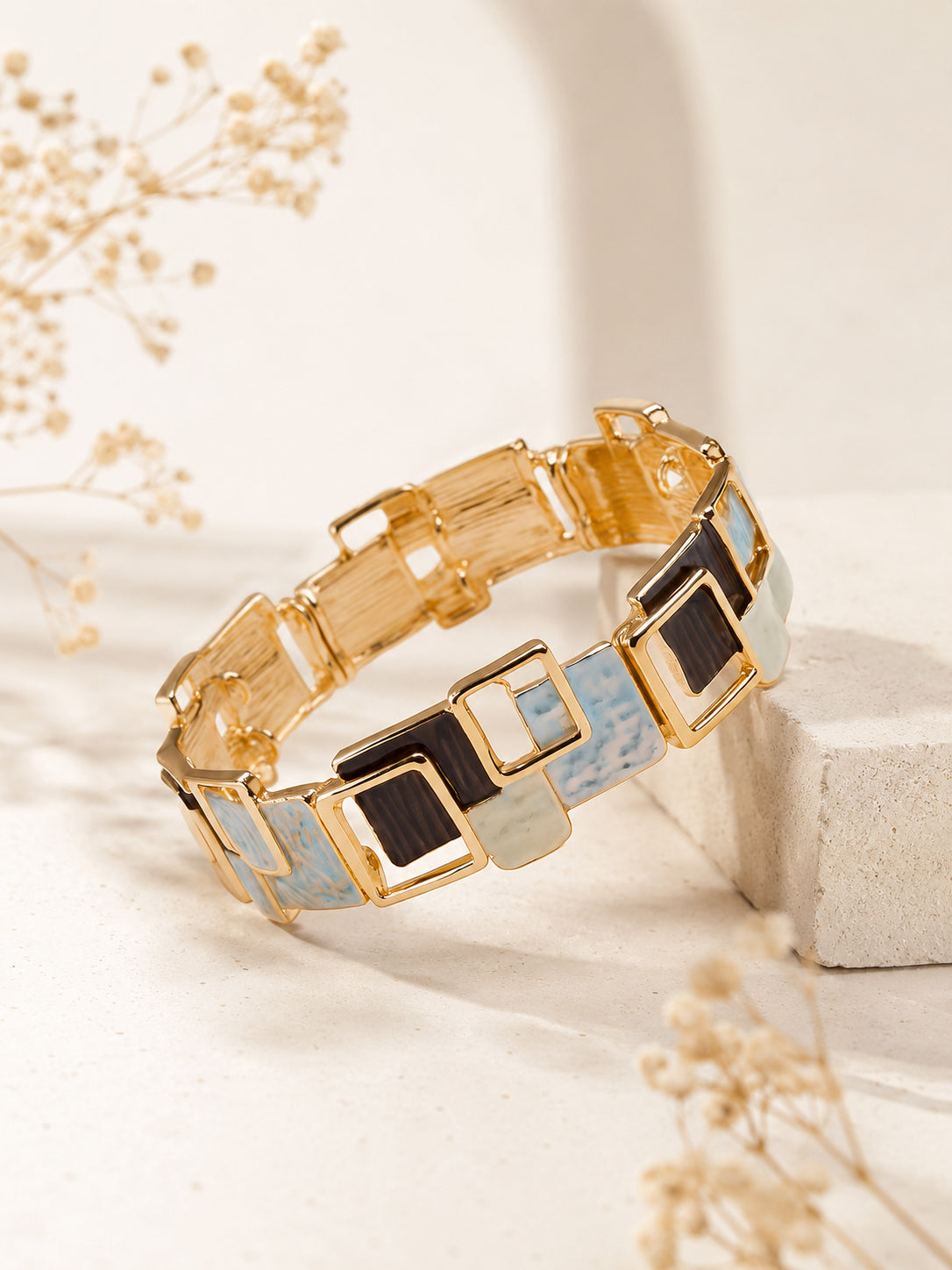 Aanura Modern Geometric Enamel Bracelet