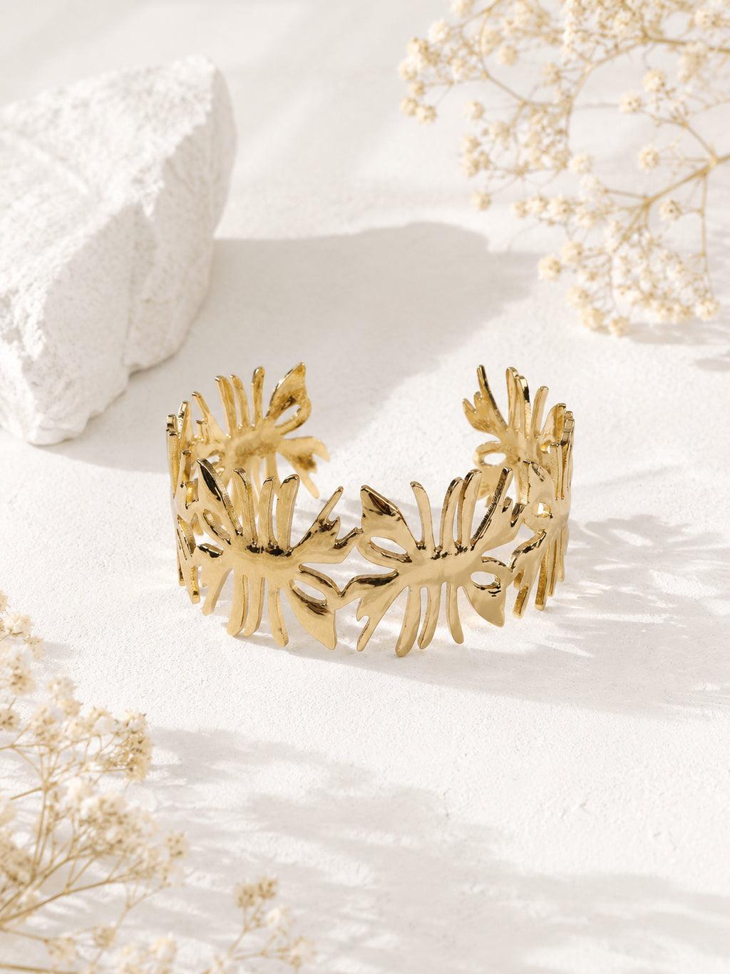 Aanura Tropical Gold Leaf Cut-Out Bracelet