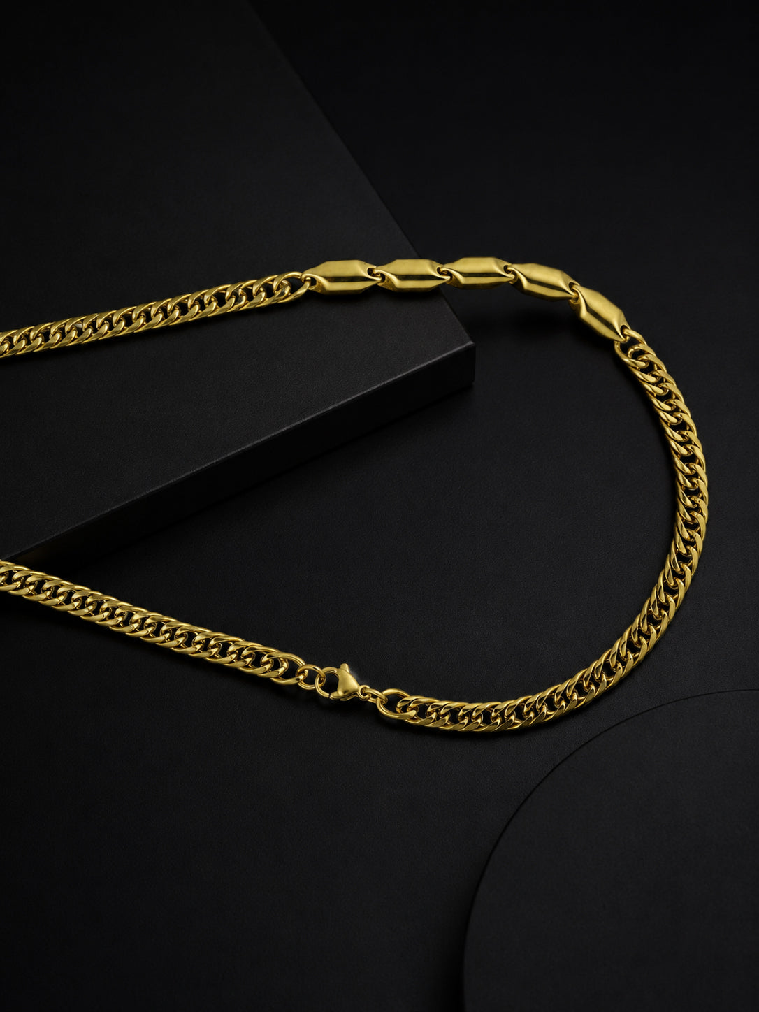 18K Gold Plated Anti Tarnish Waterproof Curb Chain