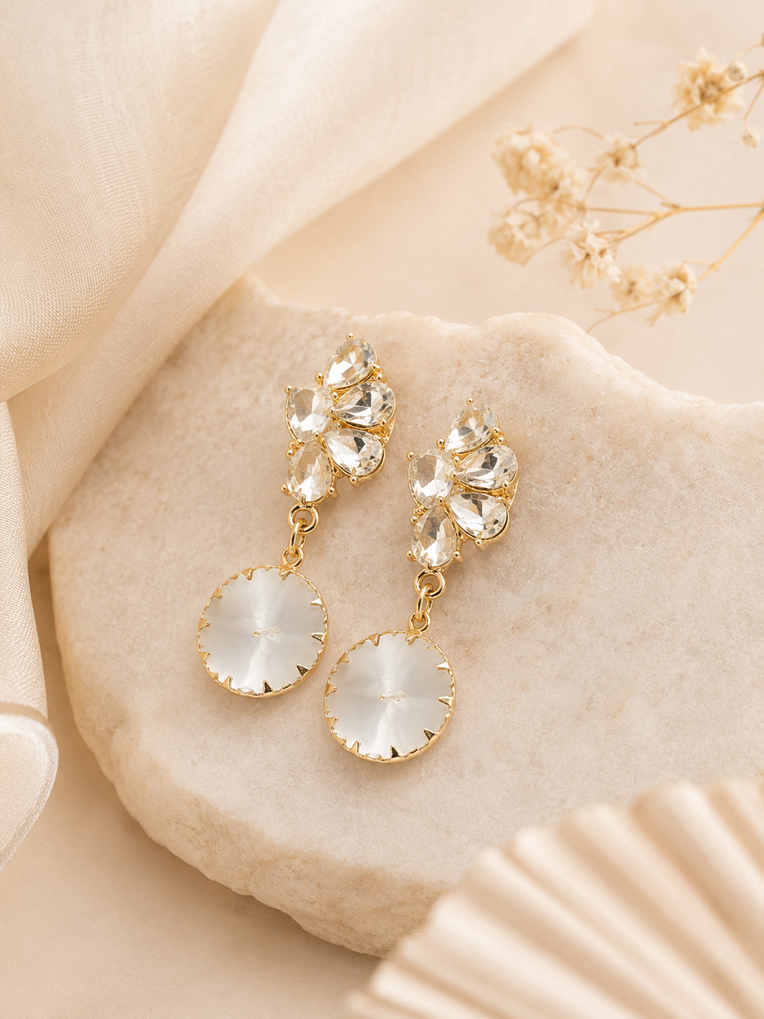 Aanura Crystal Drop Statement Earrings