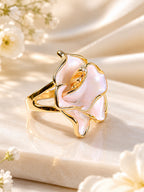 18K Gold Plated Pearl Bow Anti-Tarnish Waterproof Ring