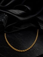 18K Gold Plated Rope Chain & Link Bracelet Combo for Men