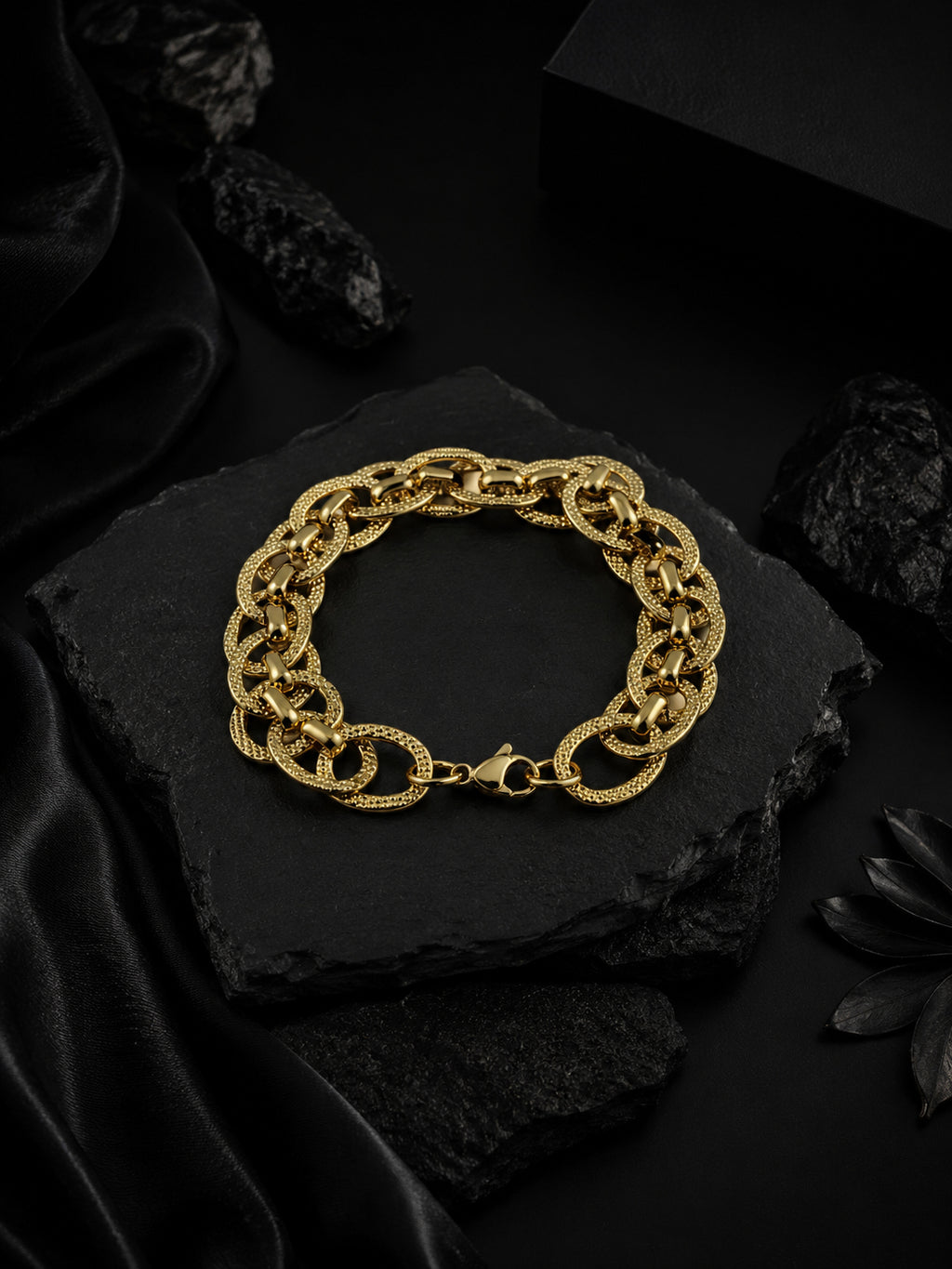 18k Gold Plated Anti Tarnish Waterproof Oval Bracelet