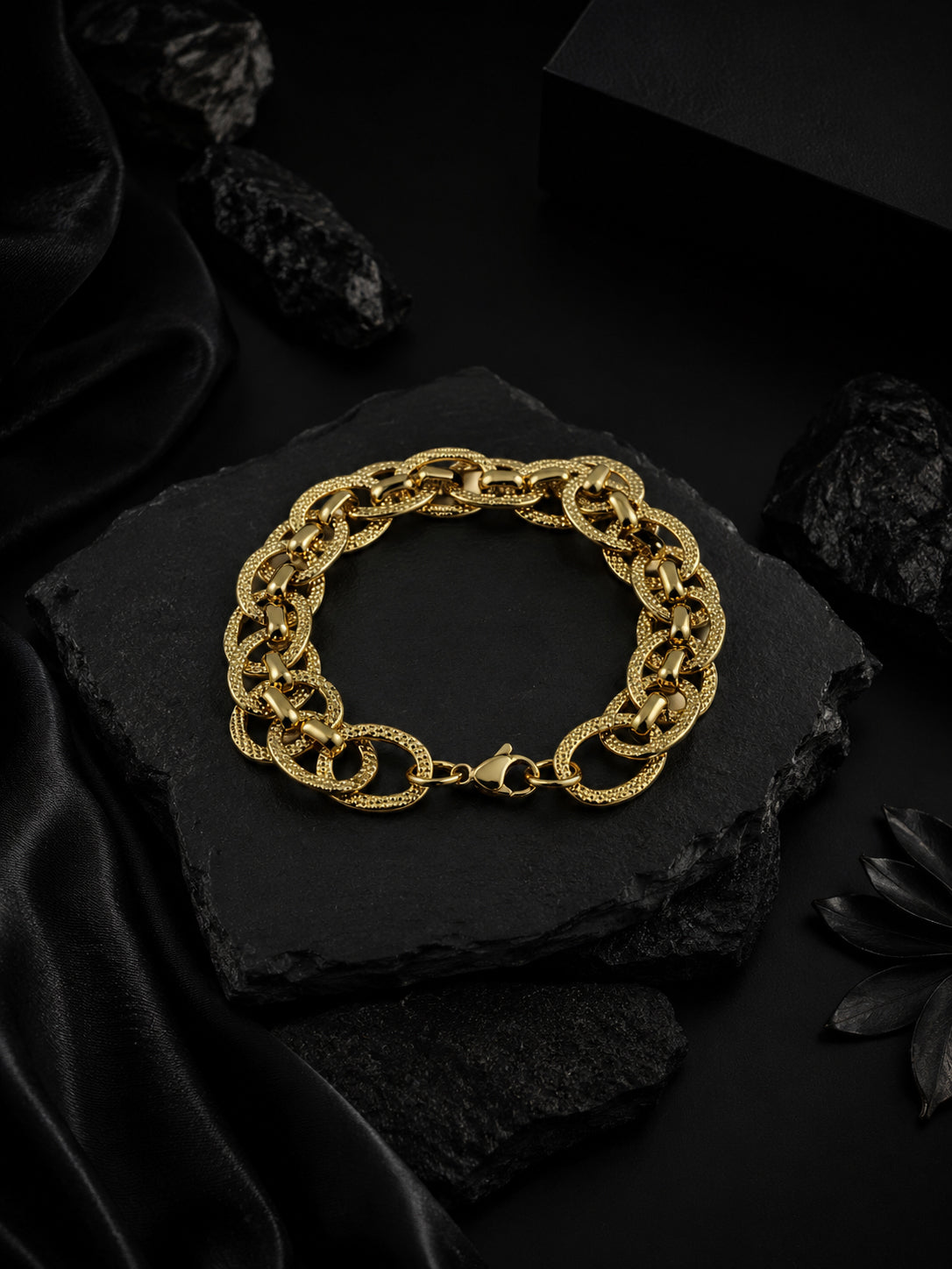 18k Gold Plated Anti Tarnish Waterproof Oval Bracelet