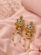 Aanura Gold Plated Temple Statement Earrings