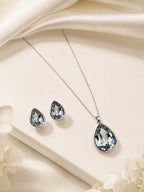 Aanura Crystal Teardrop Necklace & Earrings Set