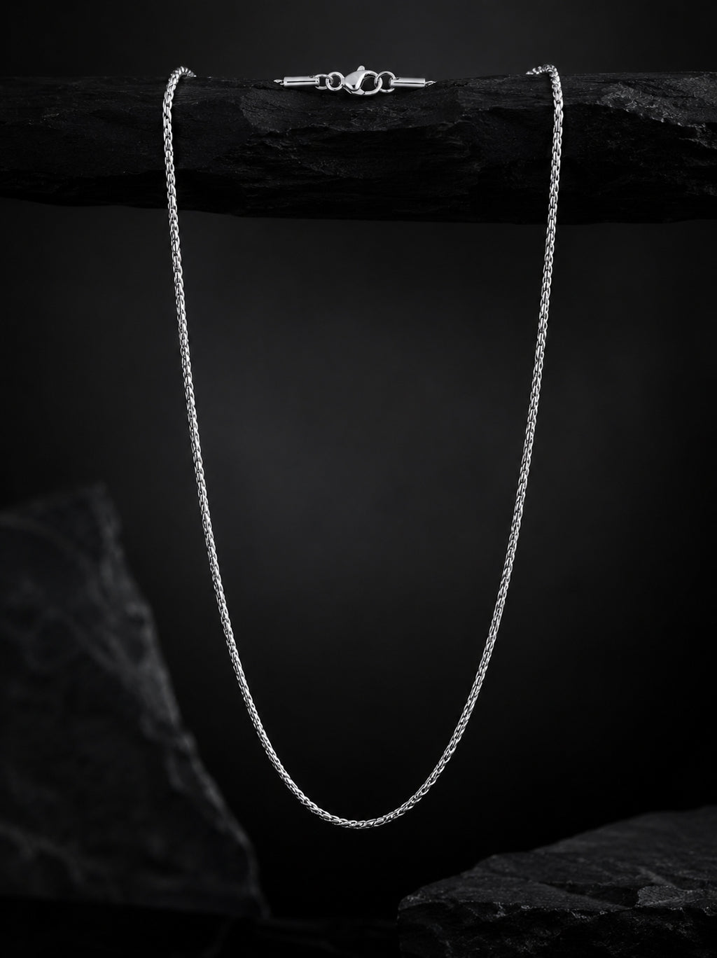 Rhodium Plating Anti Tarnish Waterproof Slim Chain