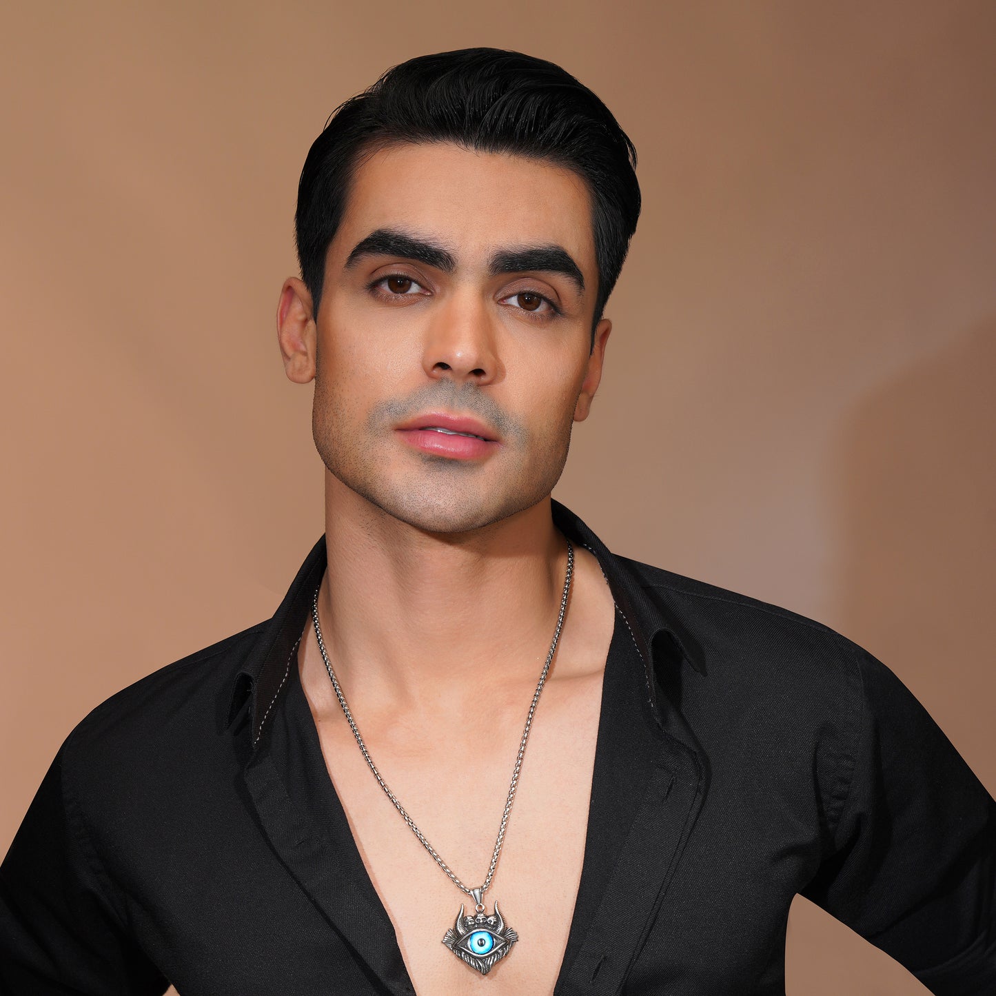 Aanura Men's Evil Eye Pendant Necklace