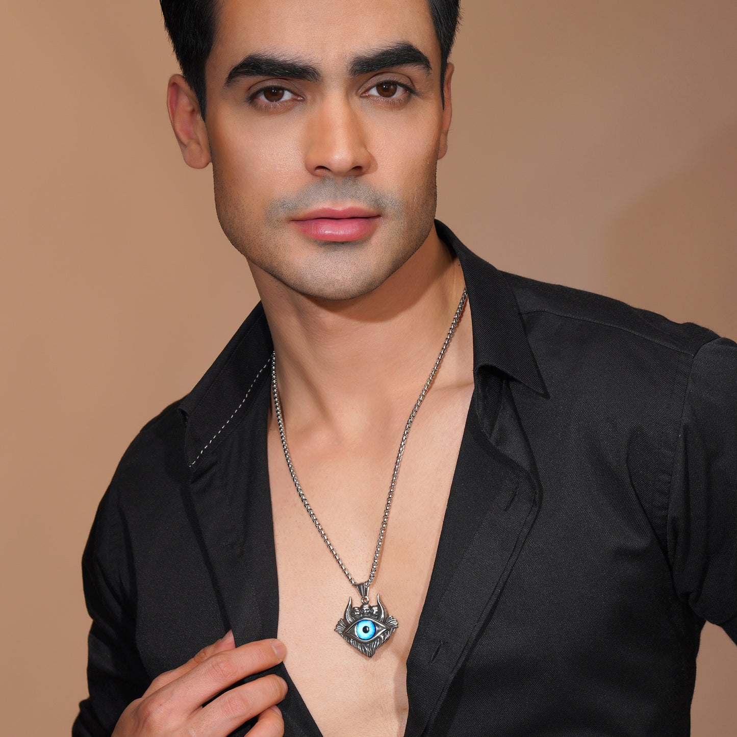 Aanura Men's Evil Eye Pendant Necklace