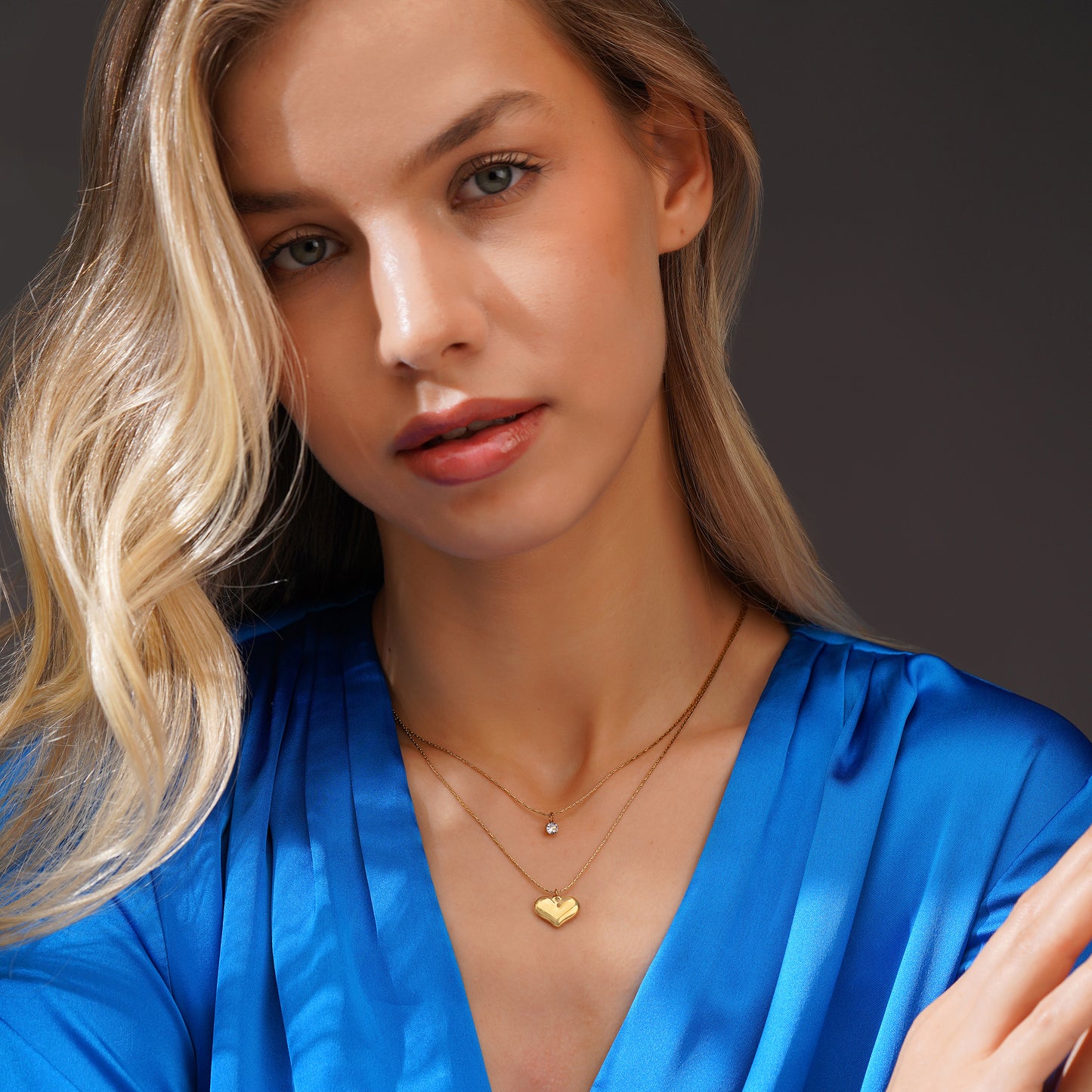 Aanura Dual Heart Layered Necklace