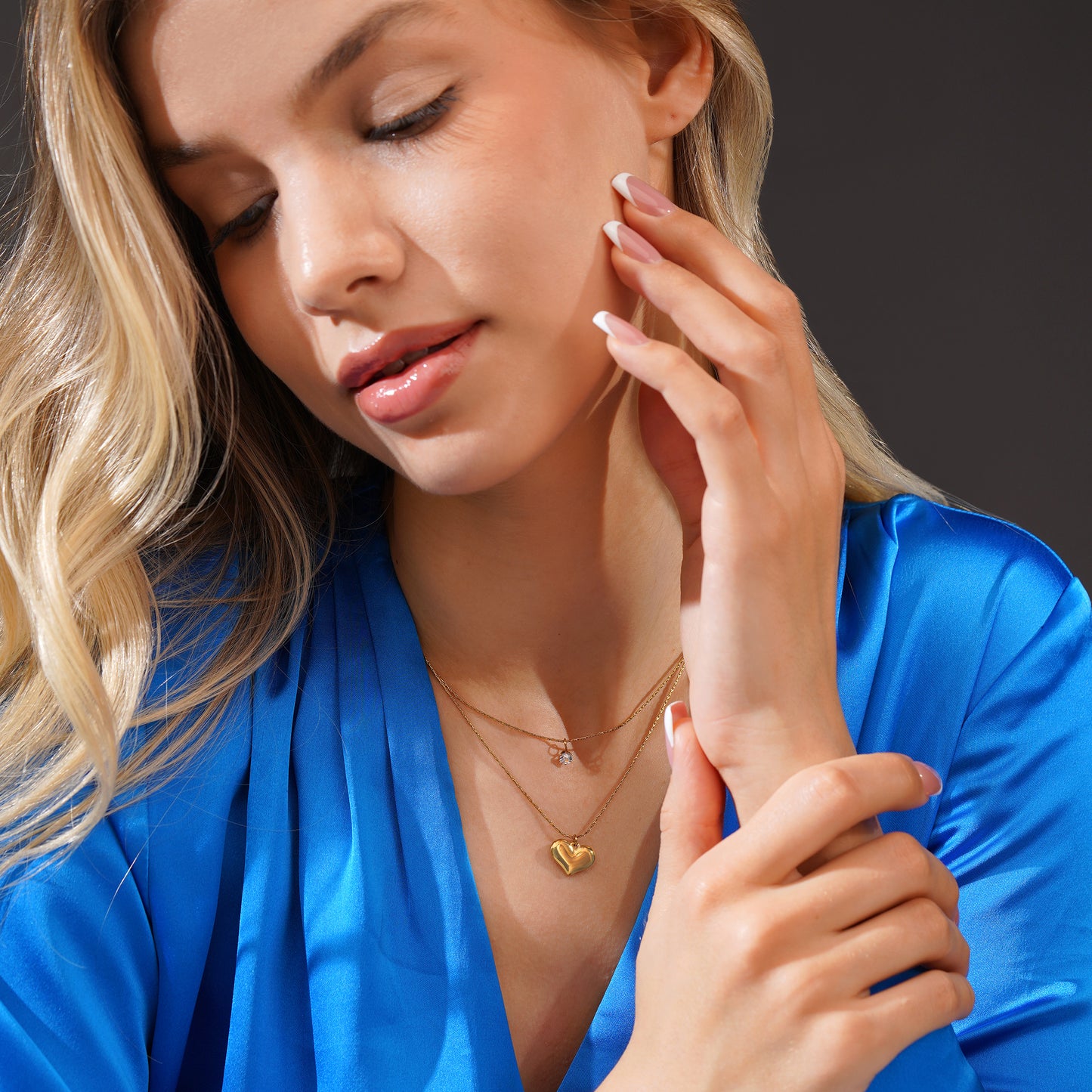 Aanura Dual Heart Layered Necklace