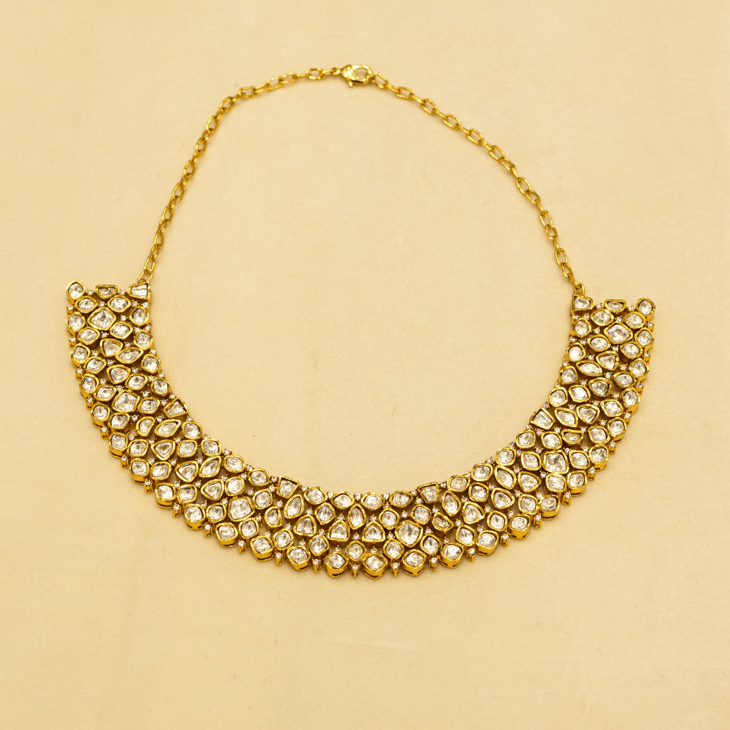 Aanura Grand Kundan Choker Necklace with Earrings