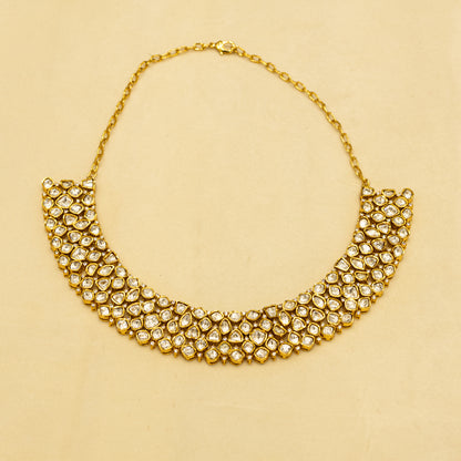Aanura Grand Kundan Choker Necklace with Earrings