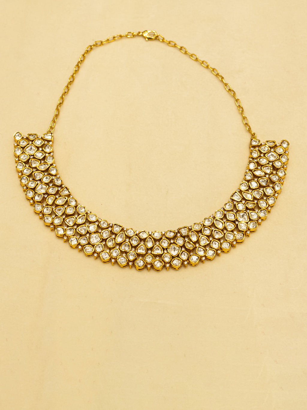 Aanura Grand Kundan Choker Necklace with Earrings