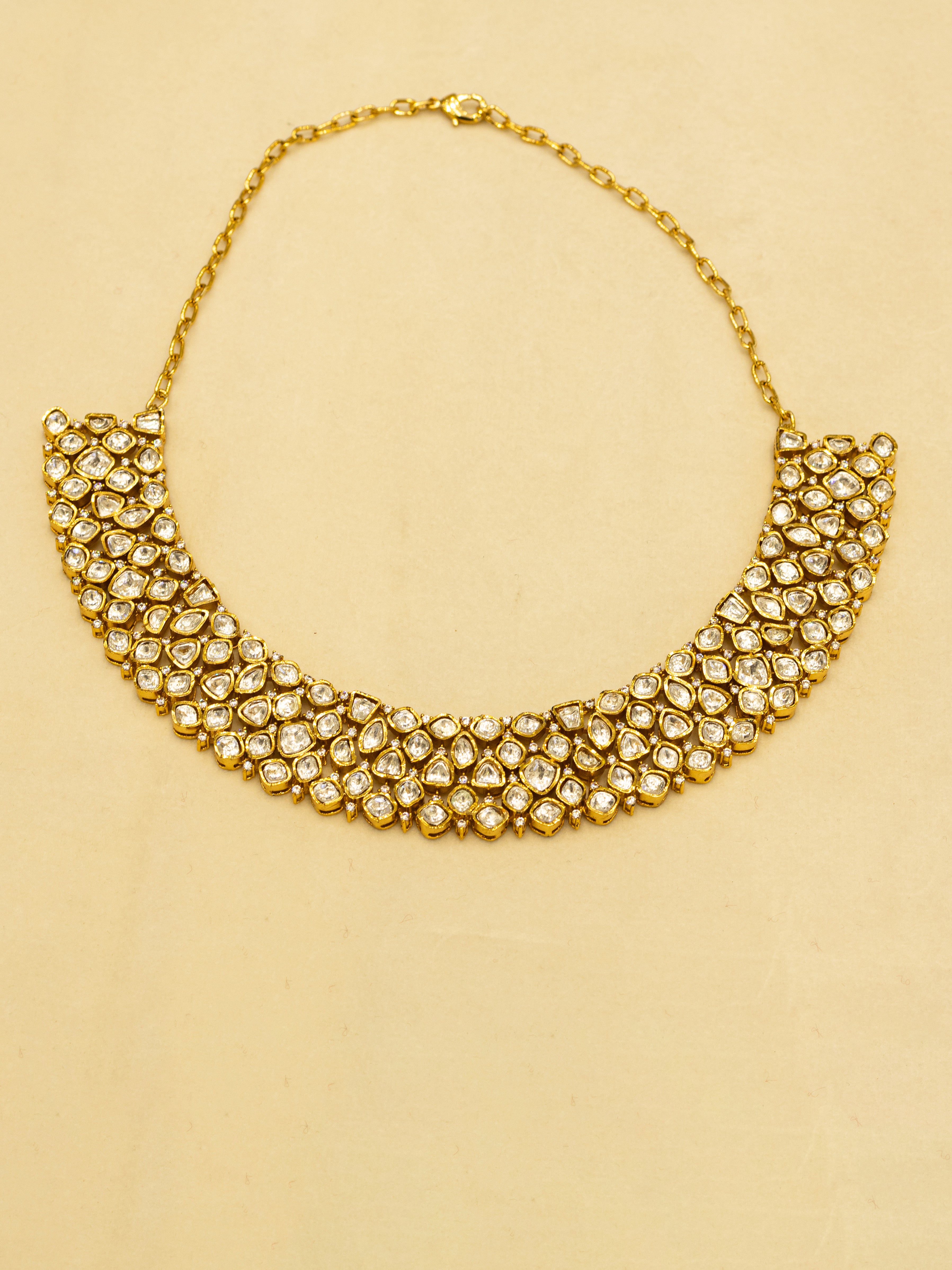 Aanura Grand Kundan Choker Necklace with Earrings