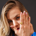18K Gold Plated Fluid Curve Anti-Tarnish Waterproof Ring