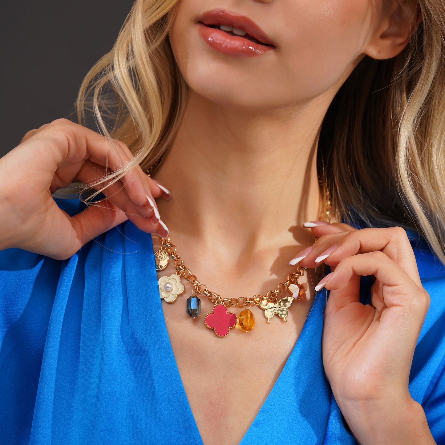 Aanura Charm Layered Statement Necklace