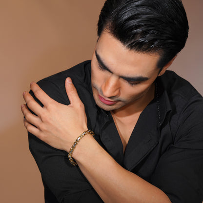 Aanura Dual-Tone Stainless Steel Bracelet For Men