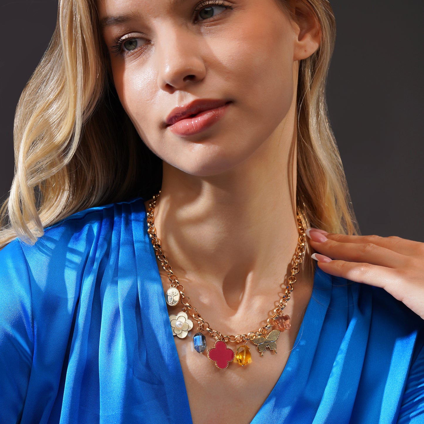 Aanura Charm Layered Statement Necklace